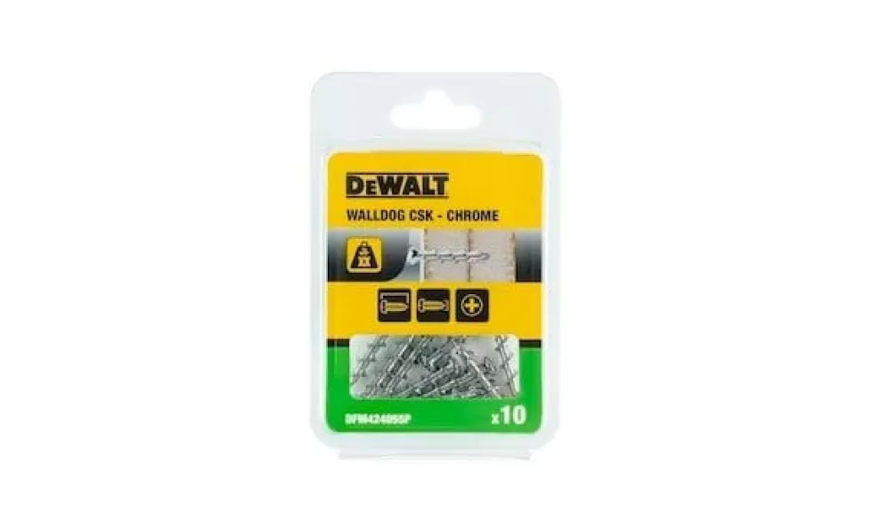 Parafuso WALL-DOG p/ Fixações de Parede Cromado 32mm Dewalt DFM424055P