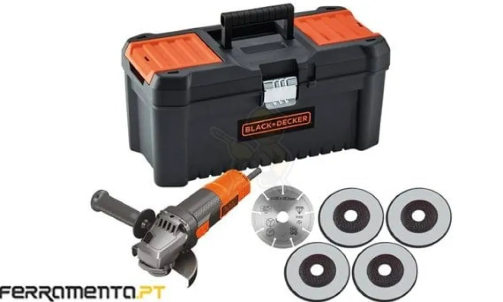 Rebarbadora 900W 125mm e caixa de ferramentas 16" BEG220KA5-QS