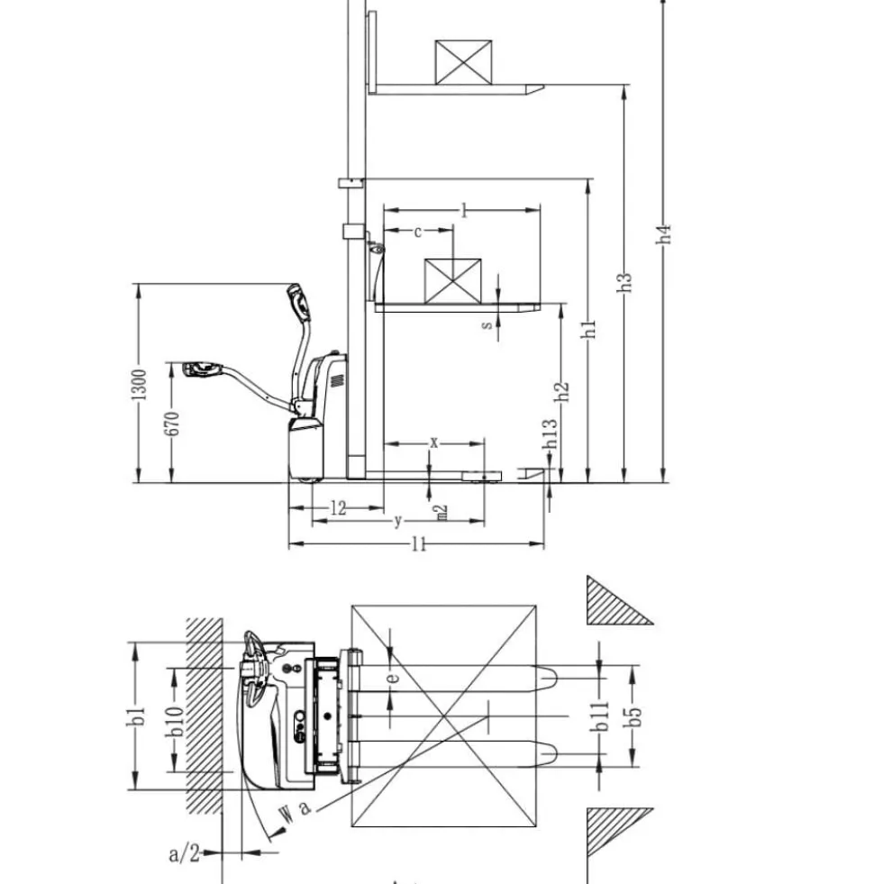 Stacker Eléctrico Carga até 1500kg com Altura/Elevação 3,5m Great Tool COEM1500E