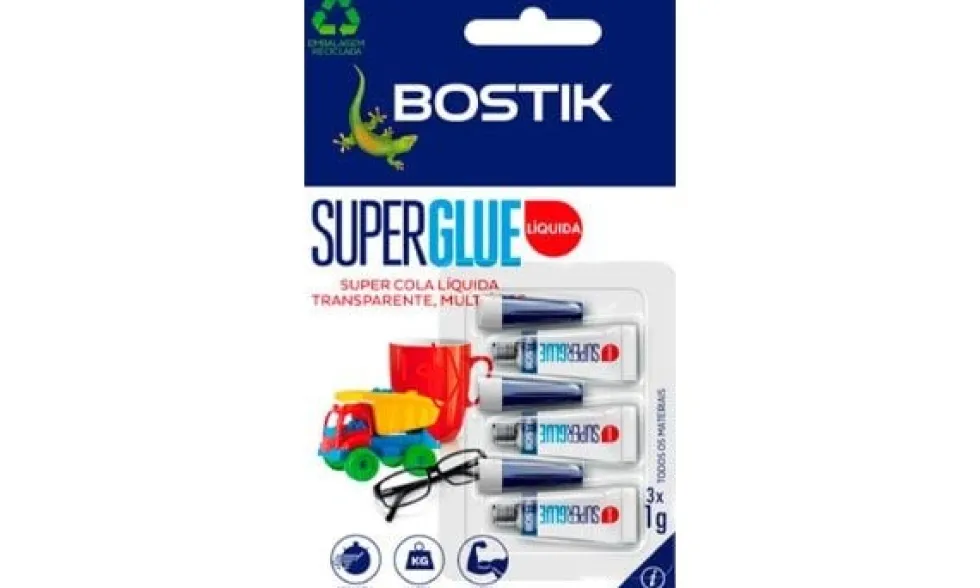 Super Cola LIQ 3x1G Cianocrilato Superglue 3un Bostik