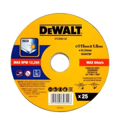 25UN Discos de Corte Inox 115x1,0mm DeWalt DT20593-QZ