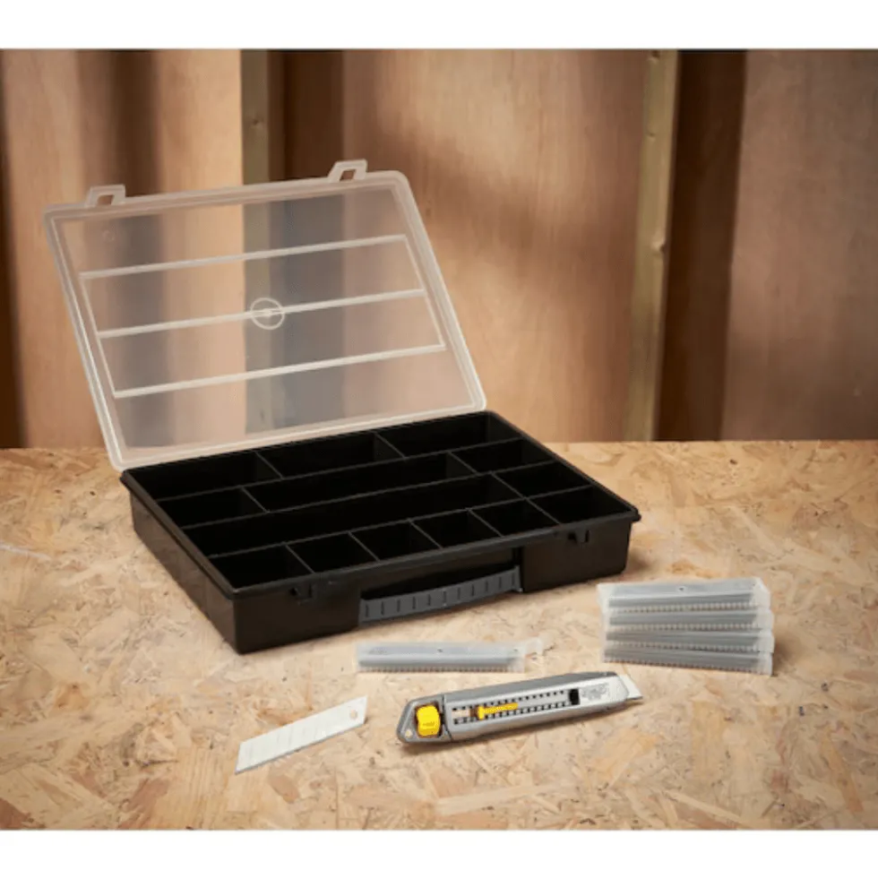 X-Ato Interlock 18mm + Organizador + 50 lâminas 18mm STHT10018-9